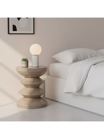 relaxdays Beistelltisch in Beige - (H)46 x (Ø)35 cm