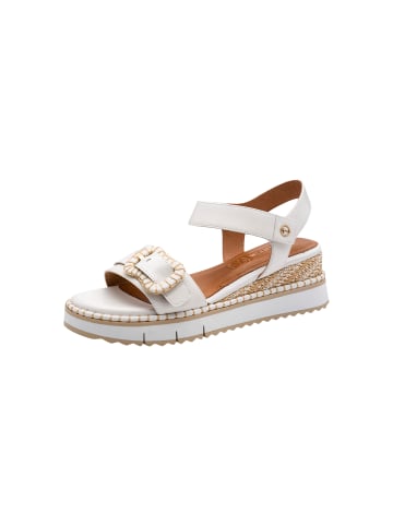 Tamaris Sandalen mit Keilabsatz aus Leder Weiß