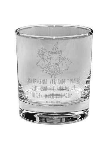 Mr. & Mrs. Panda Whiskey Glas Fledermaus Zauberer mit Spruch in Transparent