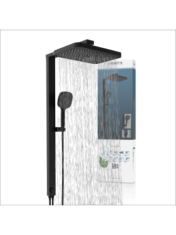 Franz Joseph Schütte LA PALMA Überkopfbrause-Set, Schwarz matt