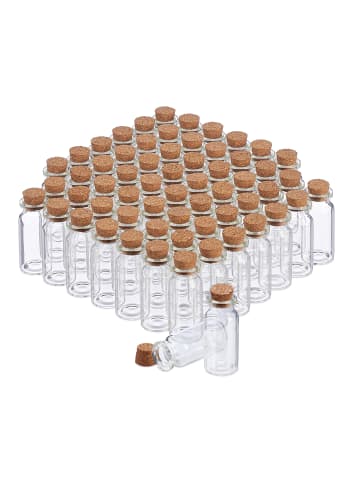 relaxdays 240x Glasfläschchen in Transparent