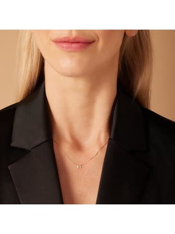 Lucardi 375 Gold Halskette "Buchstabe W" Buchstabe