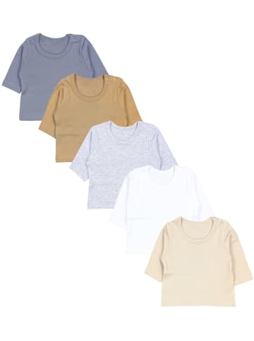 TupTam Baby Jungen Langarmshirt 5er Pack in beige/grau