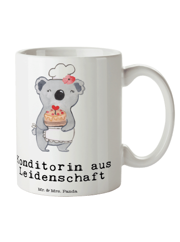 Mr. & Mrs. Panda Keramiktasse Konditorin Leidenschaft mit Spruch in Weiß