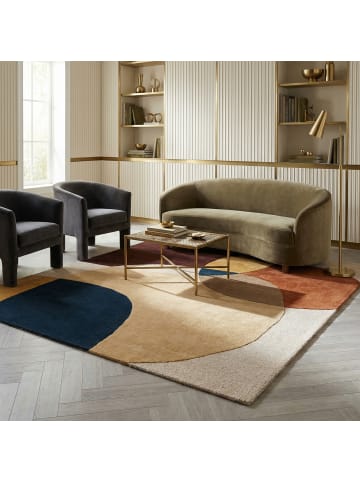 KADIMA DESIGN Teppich Wolle Handgetuftet AIRE Abstrakt Wohnzimmer Modern in Lila-Terrakotta
