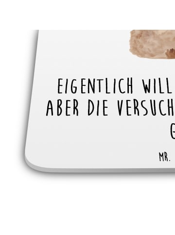 Mr. & Mrs. Panda Glasuntersetzer Alpaka Fahne mit Spruch in Weiß