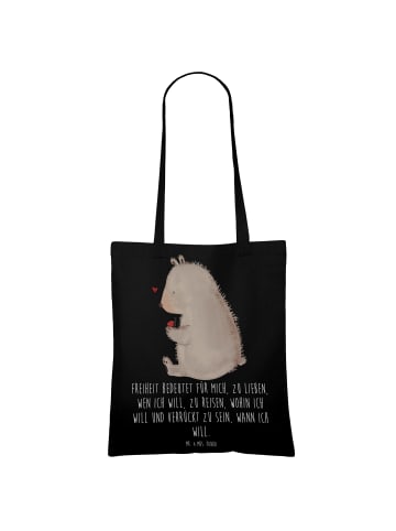Mr. & Mrs. Panda Tasche Bär Marienkäfer mit Spruch in Schwarz