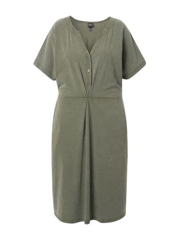 Ulla Popken Jerseykleid in olivgrau