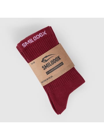 SMILODOX Damen Tennissocken 2er Pack Multicolor in Bordeaux