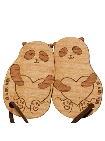 Mr. & Mrs. Panda Paar Anhänger Panda ZweiMenschkeit ohne Spruch in Braun