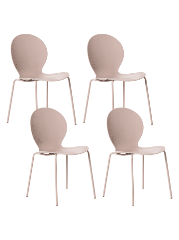 Beliani 4er-Set Gartenstuhl MILOS in Beige