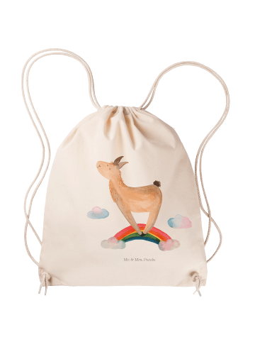 Mr. & Mrs. Panda Stoffbeutel Lama Regenbogen ohne Spruch in Creme