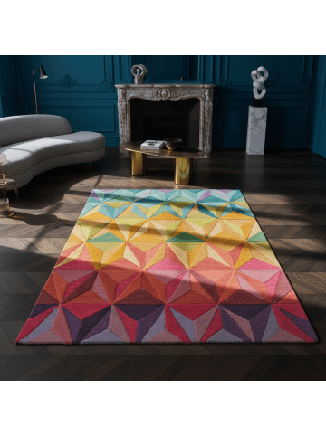 KADIMA DESIGN Luxus-Handgetufteter Wollteppich in Multifarben