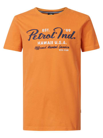 Petrol Industries T-Shirt mit Aufdruck Flowerbed in Orange