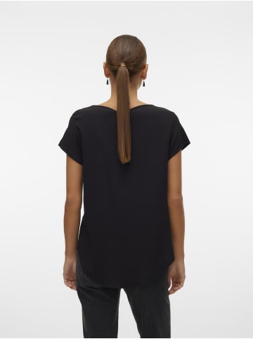 Vero Moda Bluse Kurzarm Rundhals Basic Regular Fit in Schwarz