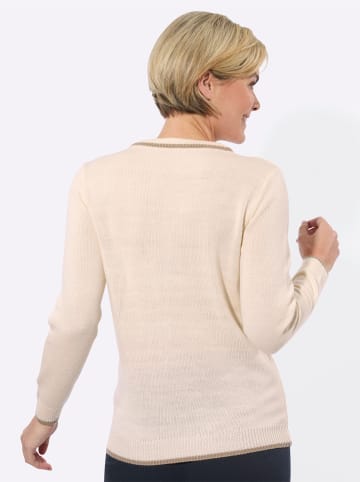 WITT WEIDEN Langarm-Pullover in champagner-sesam-gemustert