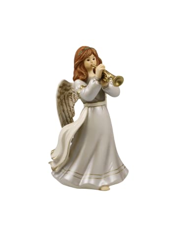 Goebel Engel " Andächtige Trompetenspielerin " in Weiß-Gold