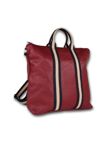 Toscanto Leder, Canvas Cityrucksack Toscanto Tasche rot, blau, beige ca. 43cm