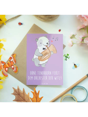 Mr. & Mrs. Panda Glückwunschkarte Tenorhorn Witz mit Spruch in Lavendeltraum