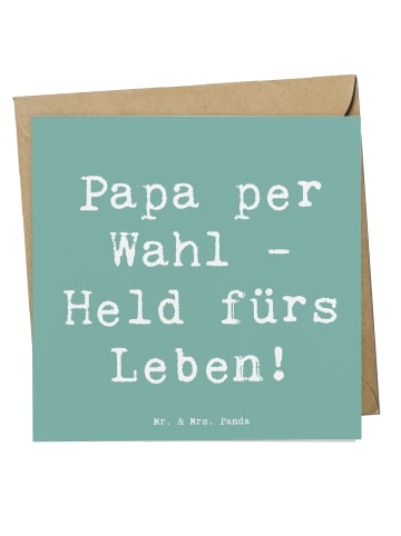 Mr. & Mrs. Panda Doppelkarte Spruch Adoptivvater Held mit Spruch in Meeresbrise
