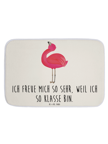 Mr. & Mrs. Panda Badteppich Flamingo Stolz mit Spruch in Weiß