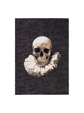 Louis de Poortere Teppich Funny Bones in Schwarz