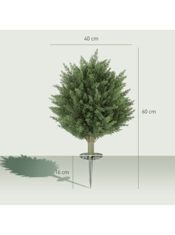 HOMCOM künstliche Pflanzen in Grün 40L x 40B x 60H cm