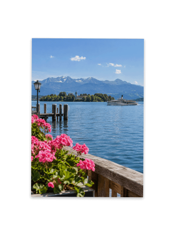 Postkarte See heimatverbunden Design mit Spruch in Weiß