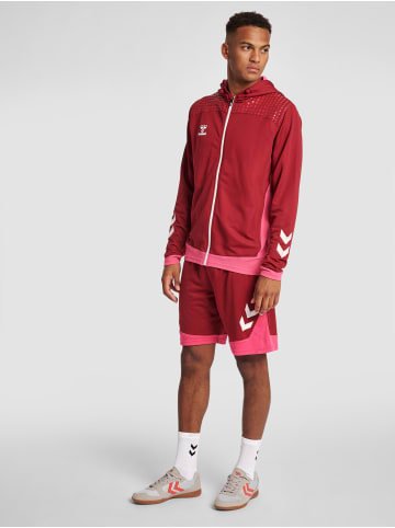 Hummel Reißverschluss Kapuzenpullover Hmllead Herren in BIKING RED