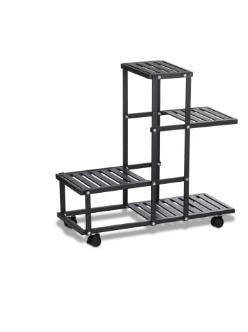 Blumenständer in Schwarz - (B)61,5 x (H)60,5 x (T)26 cm