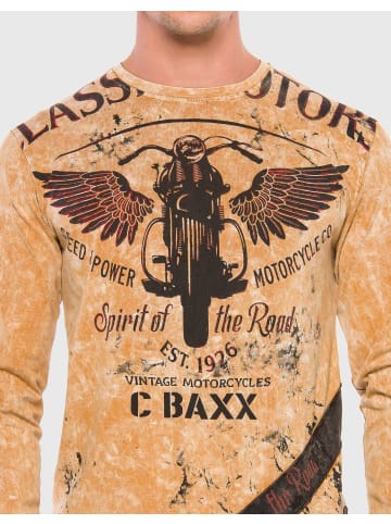 Cipo & Baxx Langarmshirt in CAMEL