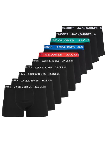 Jack & Jones Boxershort 10er Pack in Schwarz/Rot/Blau/Petrol/Schwarz