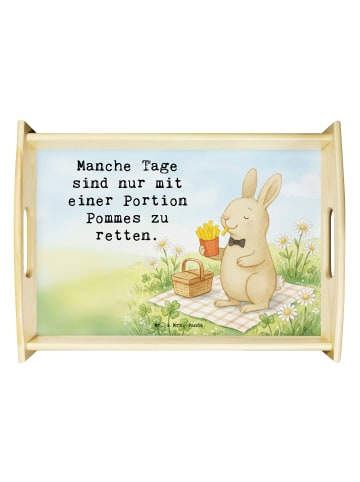 Mr. & Mrs. Panda Tablett Hase Pommes Design mit Spruch in Weiß