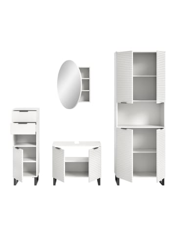 ebuy24 Badmöbelset Riff (4-teilig) Weiß 105 x 34 cm