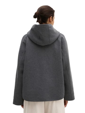 Marc O'Polo Woll-Kapuzen-Cape-Jacke relaxed in Dark Granite Melange