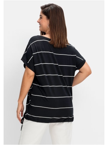 sheego Shirt in schwarz-weiß