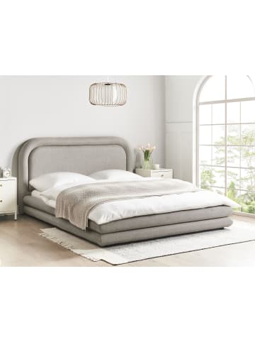 Beliani Doppelbett LAVARDENS in Beige/Schwarz - (W) 181 x (H) 107 x (L) 222 cm