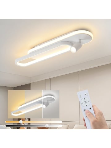 ZMH Deckenleuchte LED in weiß oval 46W mit 1-flammige Deckenspot Dimmbar B 60cm