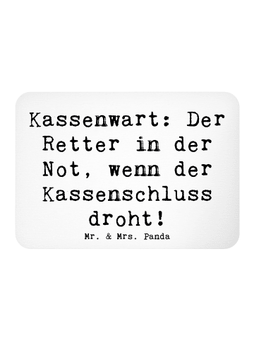 Mr. & Mrs. Panda magnet Spruch Kassenwart Held mit Spruch in Weiß