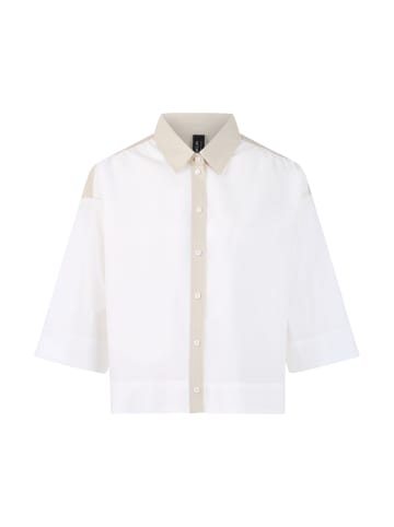 MARC CAIN SPORTS Kurzbluse mit Kontrast-Details in Off White