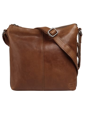 SPIKES & SPARROW Umhängetasche echt Leder in cognac