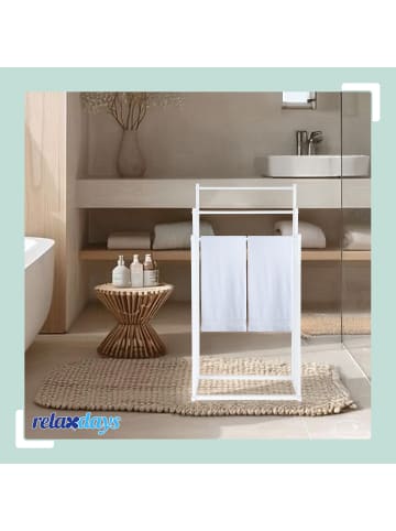 relaxdays Handtuchhalter in Weiß - (B)44 x (H)86 x (T)21 cm