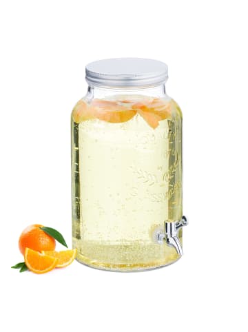 relaxdays Getränkespender in Transparent - 5L