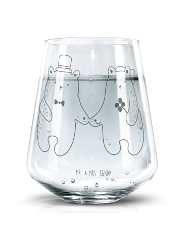 Mr. & Mrs. Panda Trinkglas Bär Heirat ohne Spruch in Transparent