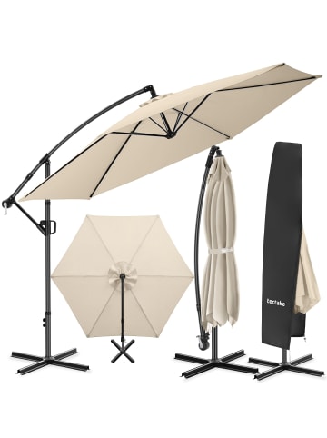 tectake Terrassenschirm Artemis - 360° drehbar mit UV-Schutz