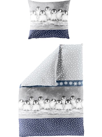 Bierbaum Biber Bettwäsche in blau-silber