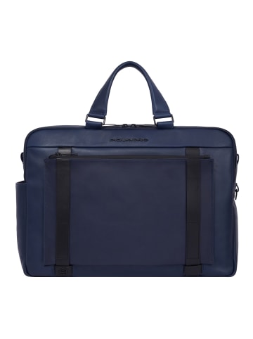 Piquadro David Aktentasche Leder 42 cm Laptopfach in blue