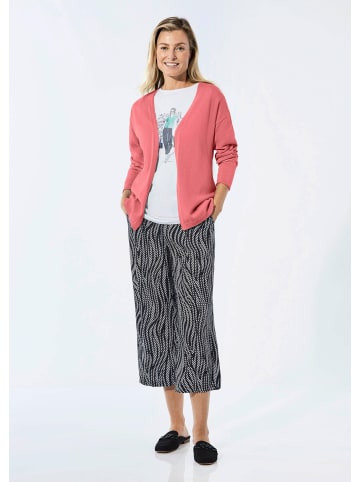 GOLDNER Offene Strickjacke in Kurzform in koralle