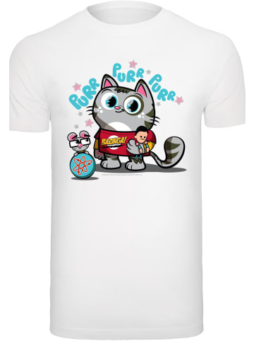 F4NT4STIC T-Shirt Big Bang Theory TV Serie Bazinga Kitty in weiß