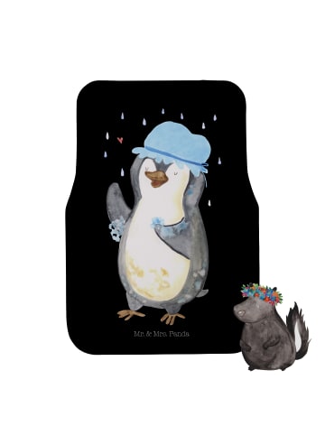 Mr. & Mrs. Panda Fußmatte Auto Pinguin Duschen ohne Spruch in Schwarz